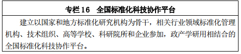 專(zhuān)欄 16 	全國標準化科技協(xié)作平臺 建立以國家和地方
