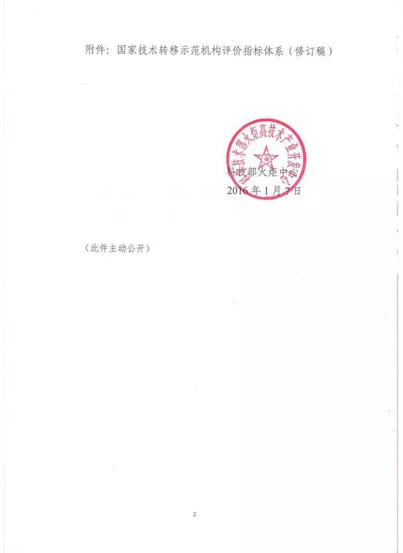 國科火字〔2016〕12號《關(guān)于印發(fā)〈國家技術(shù)轉移示范機構評價(jià)指標體系（修訂稿）〉的通知》（2016年修訂版全文）2